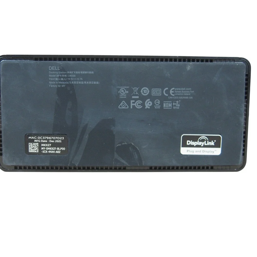 Dell D6000‎ Docking Station with 130W AC Adapter USB-C DisplayLink